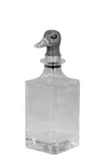 Glasflasche / Glaskaraffe mit Entenkopf