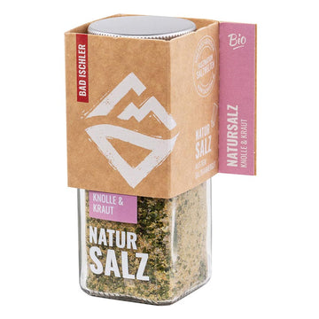 BAD ISCHLER Natursalz Knolle und Kraut 90g im Streuglas