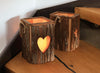 Holz Laterne „Herz“ oder „Stern“ rustikal mit Rinde und Glaszylinder