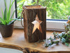 Holz Laterne „Herz“ oder „Stern“ rustikal mit Rinde und Glaszylinder