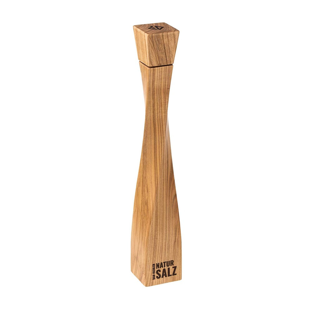 Bad Ischler Salzmühle XXL aus Holz, 45 cm hoch, mit eingebrannter Gravur BAD ISCHLER NATURSALZ