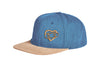 Snapback Cap mit Holzmotiv aus upcycling Holz gelasert - i love my skateboard