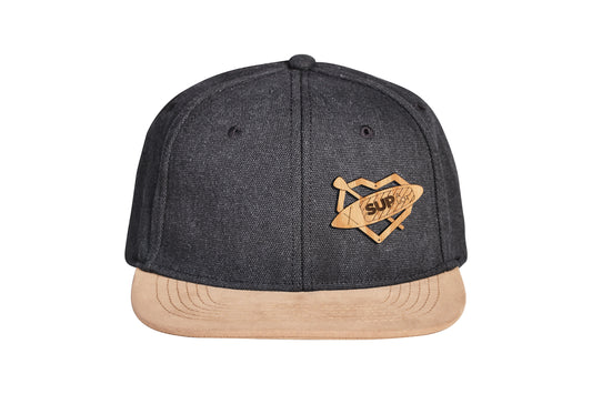 Snapback Cap mit Holzmotiv aus upcycling Holz gelasert - i love stand-up-paddeling