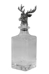 Glasflasche / Glaskaraffe mit Hirschkopf