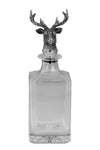 Glasflasche / Glaskaraffe mit Hirschkopf