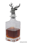 Glasflasche / Glaskaraffe mit Hirschkopf