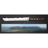 Liechtenstein Brotmesser von PanoramaKnife auf Schiefer, darunter das Panoramafoto der Bergkette