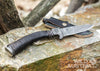 JAGDMESSER mit Gamshorngriff, Damaststahl