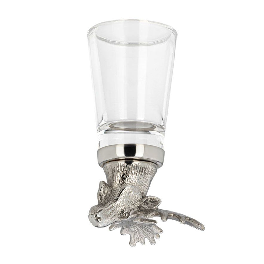 Schnapsglas Elch mit Tierkopf aus Edelstahl, 4 cl –
